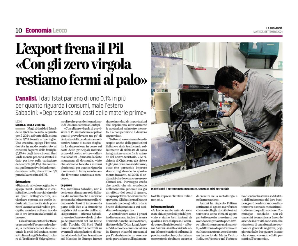 L'export frena il Pil "Con gli zero virgola siamo fermi al palo" 1