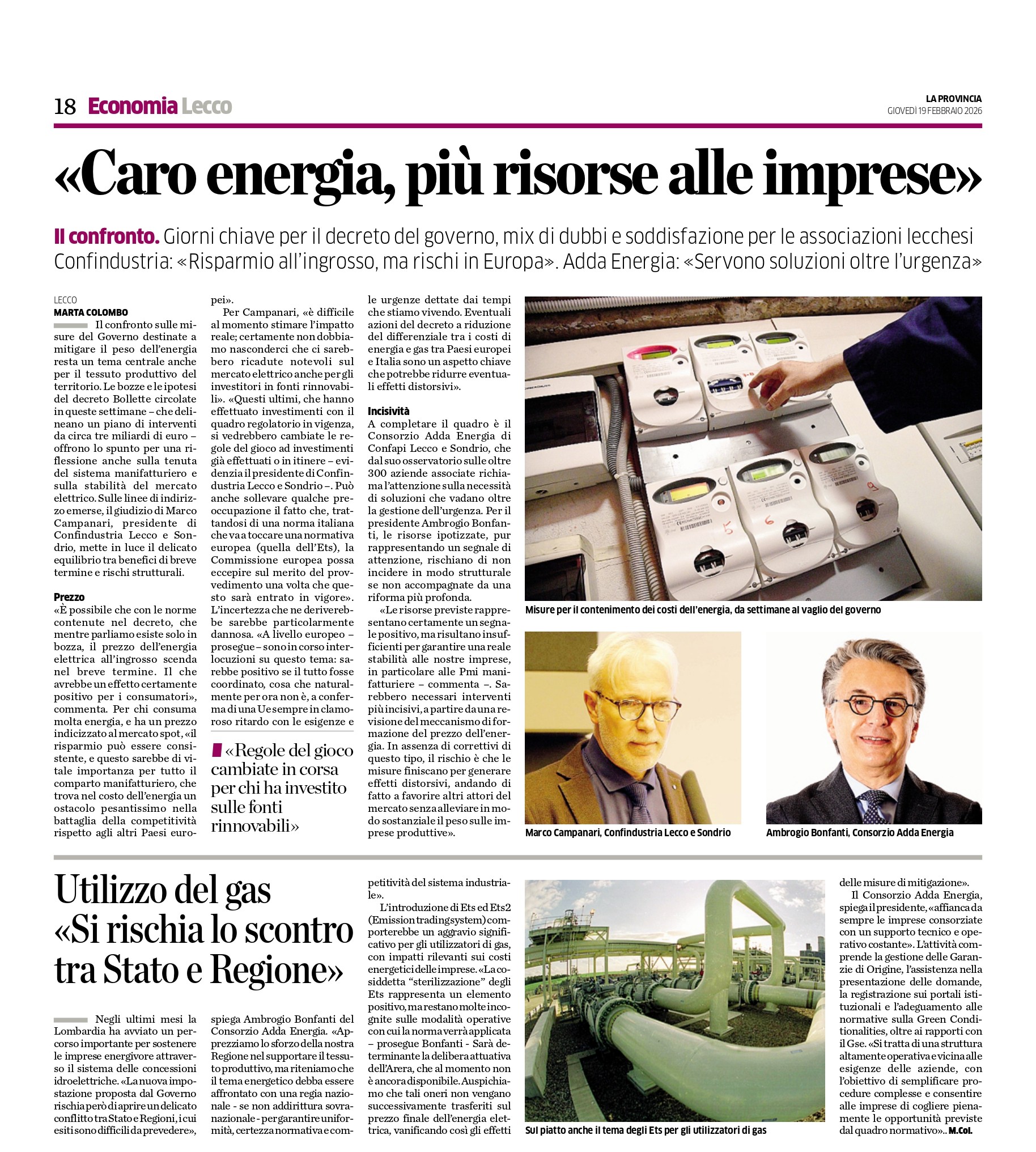 Caro energia, più risorse alle imprese